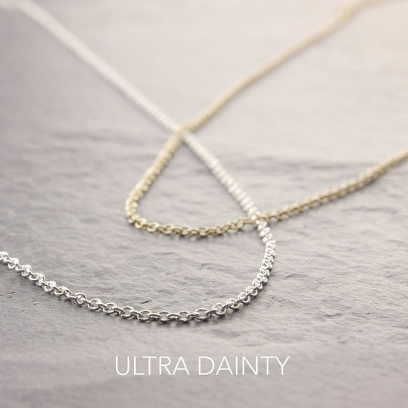 32" Dainty Gold Necklace, 14k gold filled, chain necklace, thin (z 445-1gd) - Picture 5 of 6